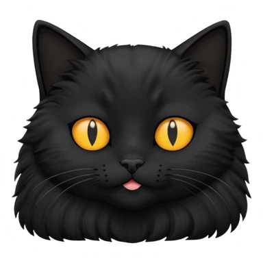 Black cat laying down with eyes closed and the text 'purr' above its head sticker