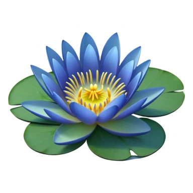 blue water lily circle leaf sticker