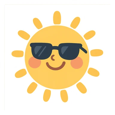 smiling sun with sunglasses sticker