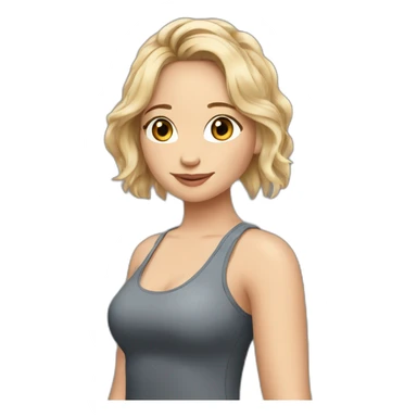 jennifer lawrence cartoon wearing tank top sticker