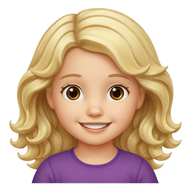 3yr old girl wavy long blond hair brown eyes  sticker