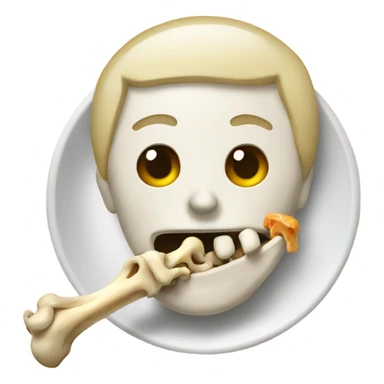 Person eating a bone sticker