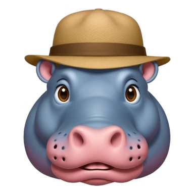 hipoptamus body wearing hat sticker