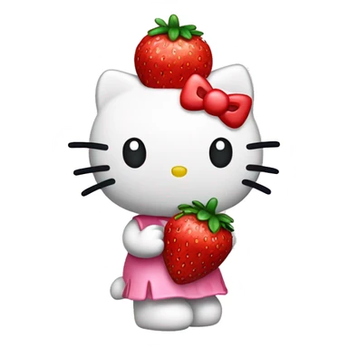 hello kitty holding a strawberry  sticker