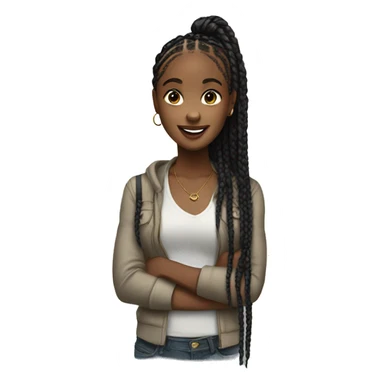Black girl with box braids sticker