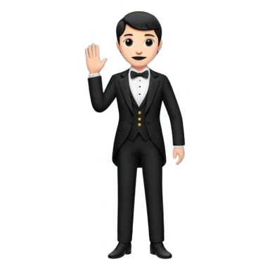 presenter on theater stage, whole body sticker