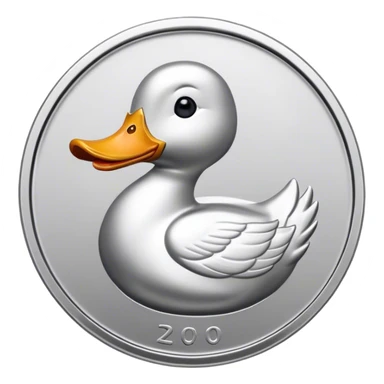 silver coin with a duck on it sticker