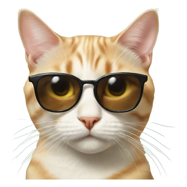 realistic cat portrait close-up with sunglasses  sticker
