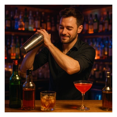 bartender mixing drinks sticker