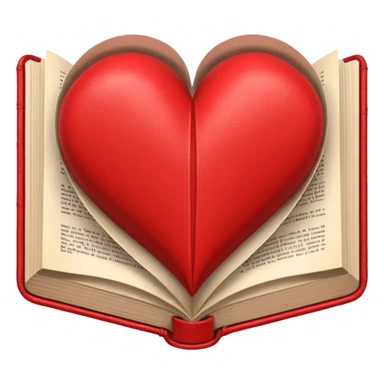 Heart made paper and book sticker