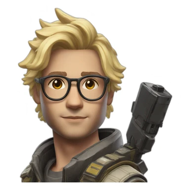 apex legends men blond brille sticker