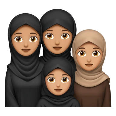 muslim faily emoji , with the women wearing niqab sticker
