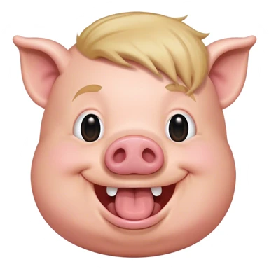 pig face laughing with trump hairs sticker