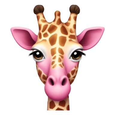 A pink giraffe with gold ear rings sticker