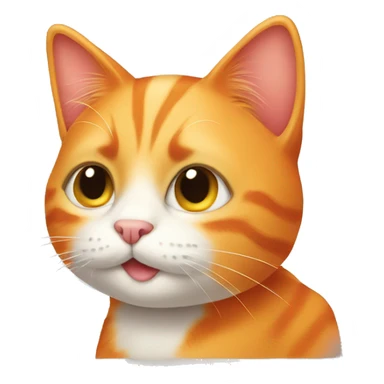 Cute orange cat with love sticker