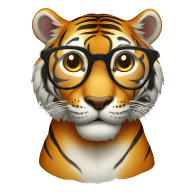 tiger with glasses sticker