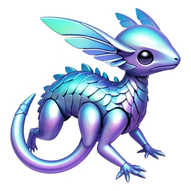 Futuristic complex iridescent aesthetic-scenery-Fakémon-creature sticker