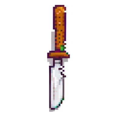 pixel art butcher knife, simple pixelated style, clear shape sticker
