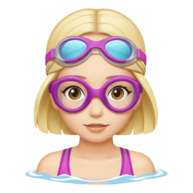Girl with swim goggles sticker
