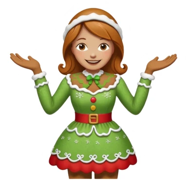 shrug woman gingerbread sticker