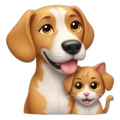 cat and dog love sticker