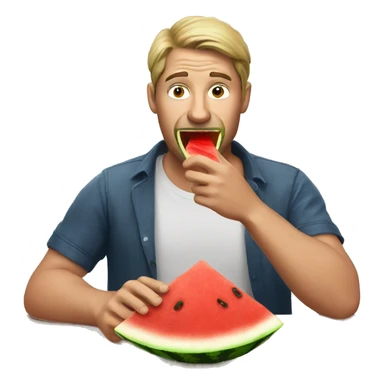  man eating watermelon  sticker