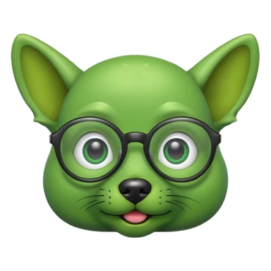 alien dog green, wearing glassess sticker