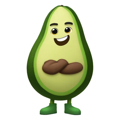 avocado character with muscular arms sticker