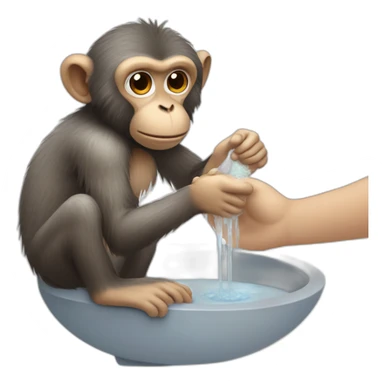 monkey-washing-hands-with-soap sticker