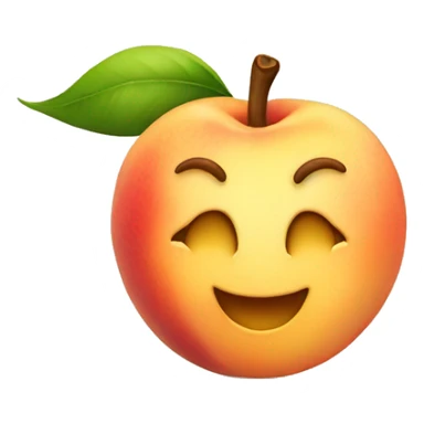 ios peach fruit emoji with smiling face sticker