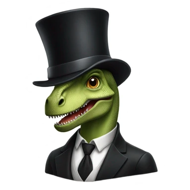 Dinosaur with top hat sticker
