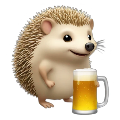 hedgehog drink beer paying in bitcoin sticker