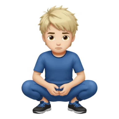 Kids male squatting  sticker