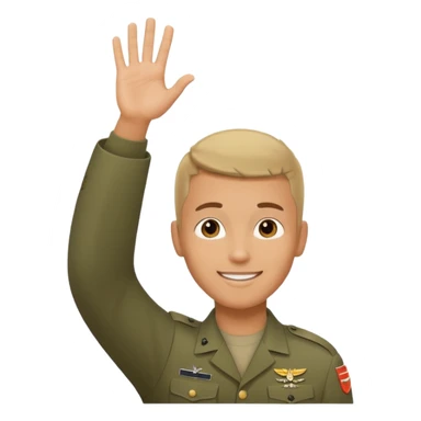 joven trigueno corte militar sonrisa bonita mano arriba sticker