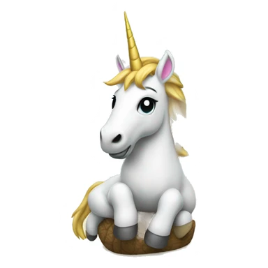 A unicorn chilling under a palm tree sticker