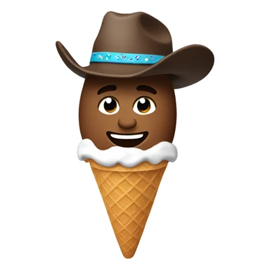Ice cream cone cowboy sticker