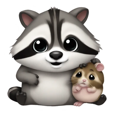 Racoon and hamster hugginh sticker