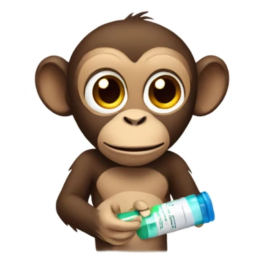 monkey with vaccines sticker