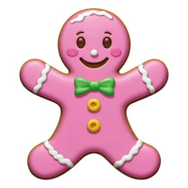 Gingerbread man pink sticker