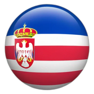 Flag of serbia as a ball sticker