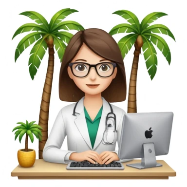 nutricionist with one computer palm tree  sticker
