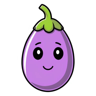 Emoji face with eggplant sticker