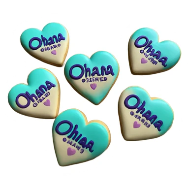 Teal purple Cookie heart with ohana sticker
