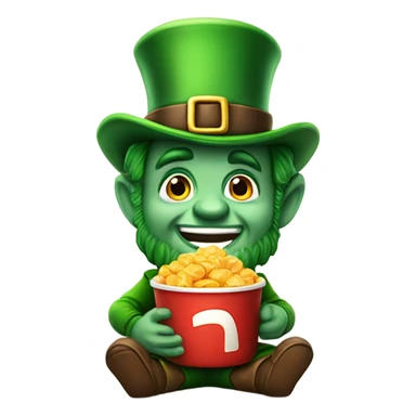 Leprechaun eating a buckeye sticker