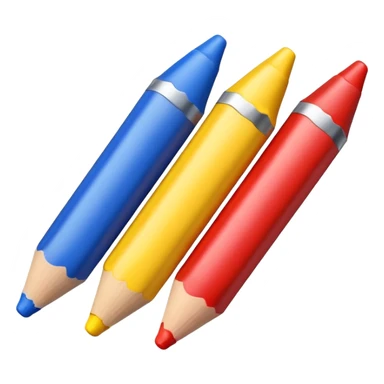 three crayons in different colors sticker