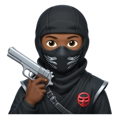 Una persona que sea así 🥷 pero con una pistola  sticker