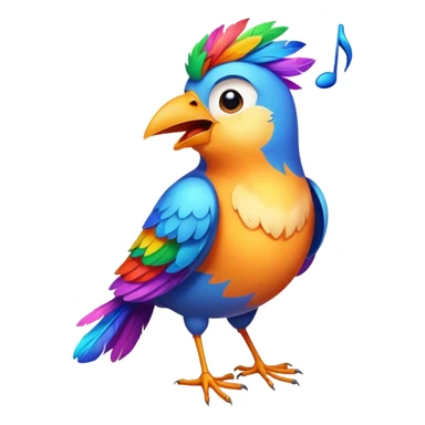 Bird singing sticker