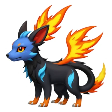 
Houndour-Torracat-Zorua-Salandit-Noibat-Flareon-Fakémon-Digimon-fusion (full body) sticker
