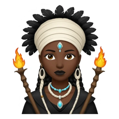 white shaman woman black clothes black accesories  sticker