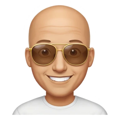 Bald guy with sunglasses smiling sticker